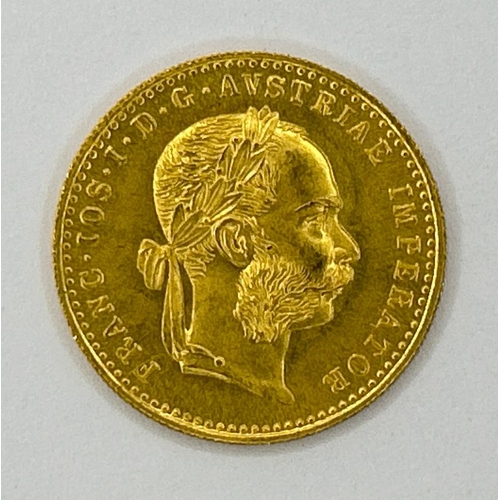 553 - 1915 Austria 1 Ducat gold coin, 3.5g / SF