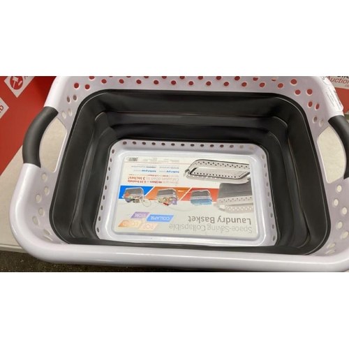22 - CLEVERMADE 2-PACK COLLAPSIBLE LAUNDRY BASKET TOTE