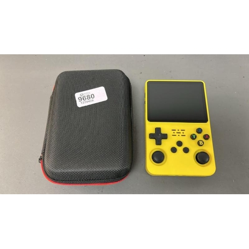 9680 - X1 GAME CONSOLE/ MODEL: R36S - YELLOW INC. CASE