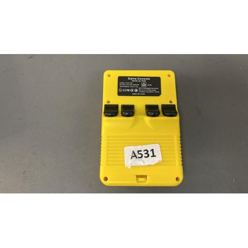 9680 - X1 GAME CONSOLE/ MODEL: R36S - YELLOW INC. CASE