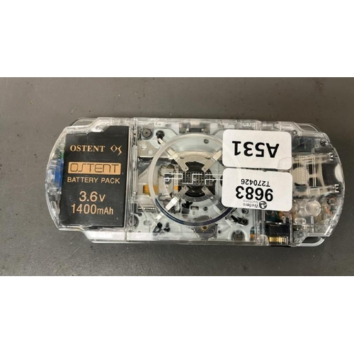 9683 - X1 SONY PLAYSTATION PORTABLE PSP 3000 HANDHELD - CRYSTAL