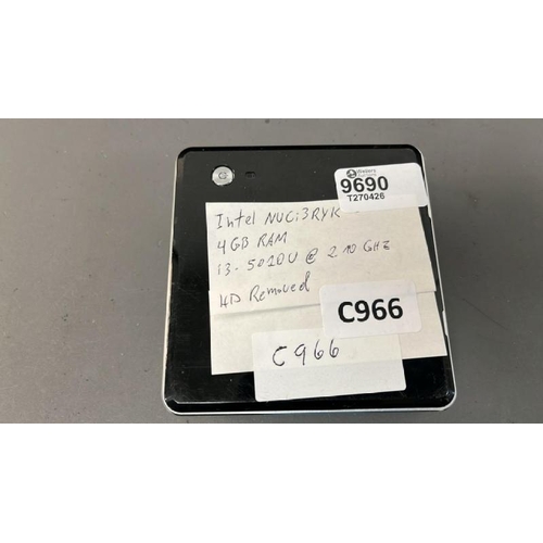 9690 - X1 DESKTOP MINI PC INTEL NUC I3RYK/ 4GB RAM/ I3-5010U@2.10GHZ/ HD REMOVED / SN: G6RY5110038W