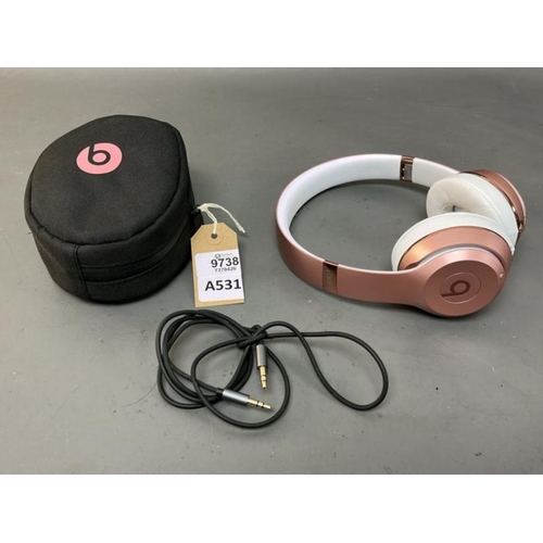 9738 - X1 HEADPHONES BEATS SOLO 3/ PINK/ INC. CASE, CABLE