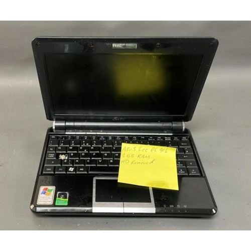 9059 - LAPTOP ASUS EEE PC 901/ 1GB RAM/ BLACK/ HD REMOVED/ ONE KEYBOARD KEY MISSING