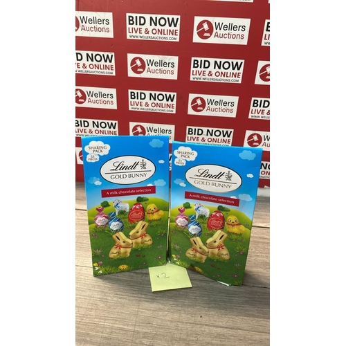 2007 - X2 LINDT GOLD BUNNY MILK CHOCOLATE SELECTION BOXES