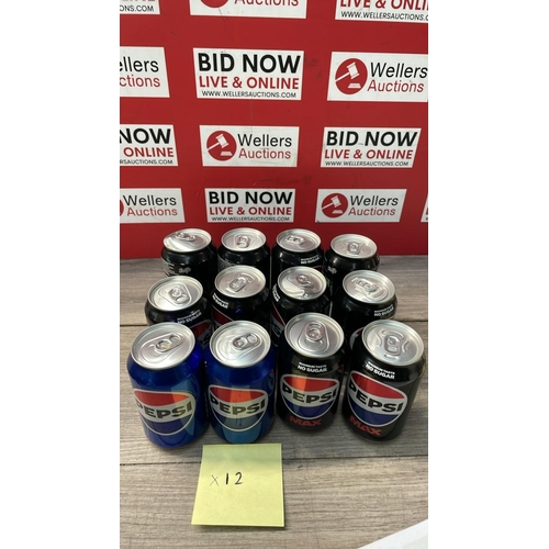 2033 - X12 CANS OF PEPSI & PESI MAX