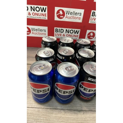 2033 - X12 CANS OF PEPSI & PESI MAX