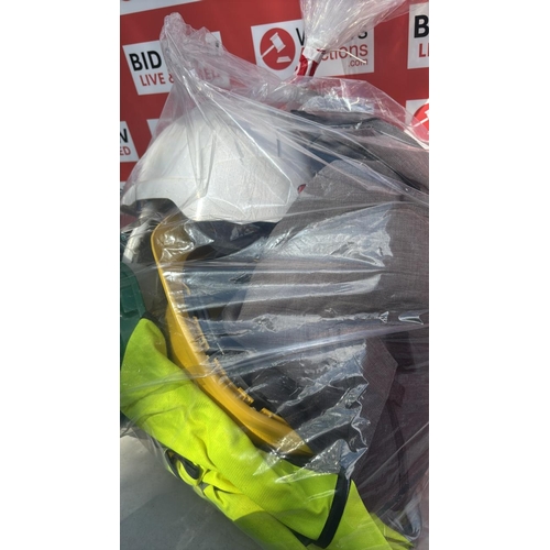 2204 - BAG OF MIX WORK HELMET AND CLOTHES