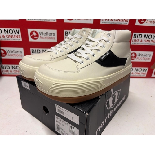 1055 - GENTS NORTHWAVE ESPRESSO CHILLI SUEDE HIGH TOP TRAINER / SIZE 10.5