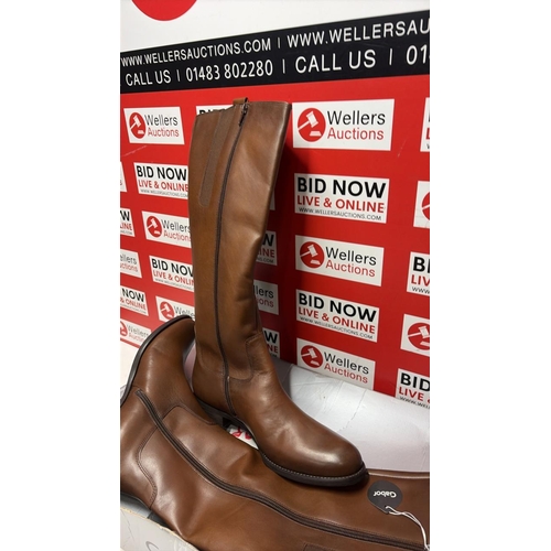 1074 - LADIES NEW GABOUR TAN KNEE HIGH BOOTS / SIZE 7