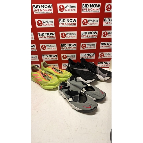 1120 - ASSORTED PRE OWNED GENTS SHOE BUNDLE INC NIKE ADIDAS / SIZES 9-10