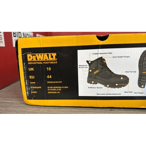 9149 - DEWALT DOUGLAS BLACK STEEL TOE SAFTEY BOOTS / UK 10 [51]