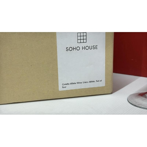 2015 - SOHO HOME COLETTA WHITE WINE GLASS WHITE SET OF 4 / RRP: 95