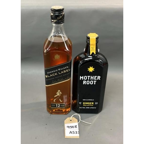 2026 - X2 INC. JOHNNIE WALKER BLACK LABEL SCOTCH WHISKY 1L, MOTHER ROOT GINGER APERITIF NON-ALCOHOLIC 500ML