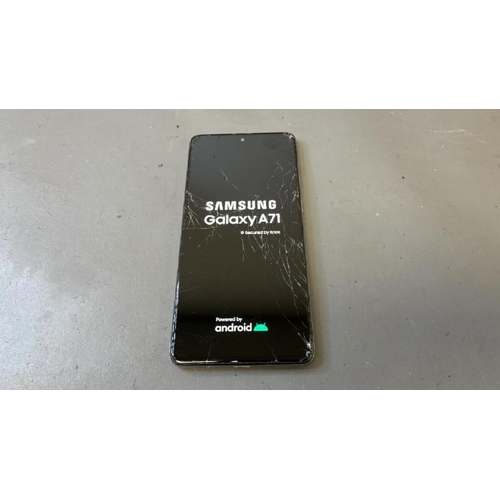 9876 - X1 SAMSUNG GALAXY A71 DUAL/ SM-A715F/ WHITE/ GOOGLE LOCKED/ IMEI: 358680103370661- SCREEN DAMAGED