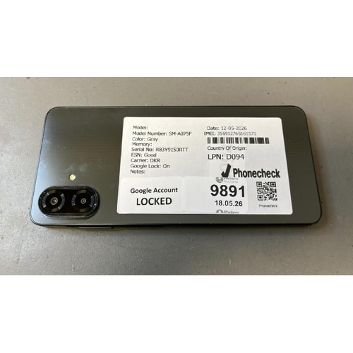 9891 - X1 SAMSUNG GALAXY / SM-A075F/ GRAY/ GOOGLE LOCKED/ IMEI: 356912765161571