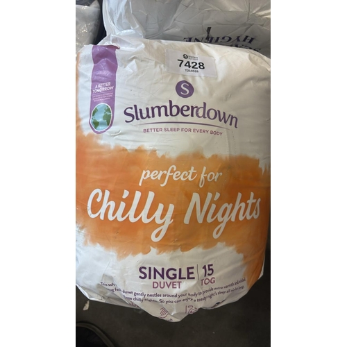7428 - NEW SLUMBERDOWN CHILLY NIGHTS 15 TOG SINGLE DUVET