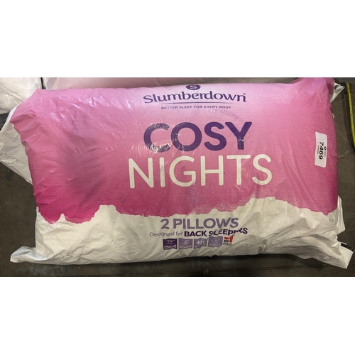 7469 - NEW SLUMBERDOWN COSY NIGHTS PILLOWS 2 PACK