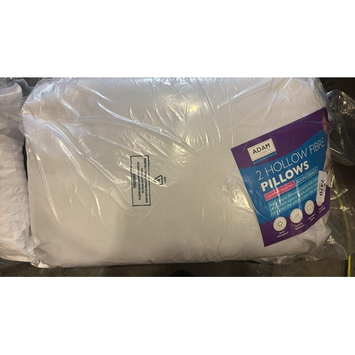 7470 - NEW ADAM HOLLOW FIBRE PILLOWS 2 PACK
