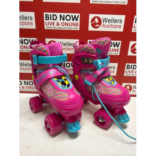 3129 - CHILDRENS PRE-OWNED ROLLER SKATES, SIZE 30-33