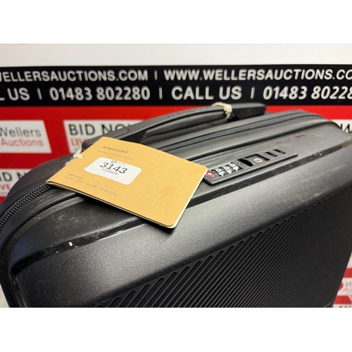 3143 - NEW AYOCUCHO LARGO HARD CASE 4 WHEEL SUITCASE 40L