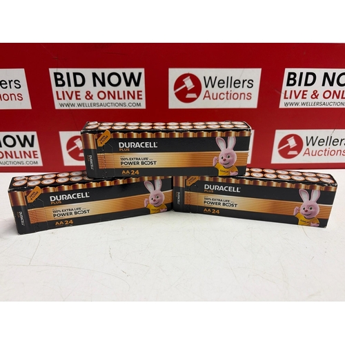 3148 - X3 DURACELL PLUS 24 AA BATTERIES X3
