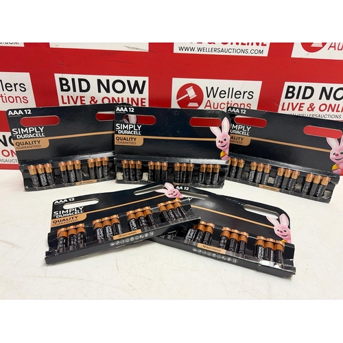 3150 - X5 SIMPLY DURACELL 12 AAA BATTERIES