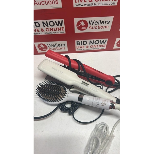 3156 - REMINGTON HAIR STRAIGHTENERS, REVLON STRAIGHTENERS AND BEAUTY WORKS HOT BRUSH