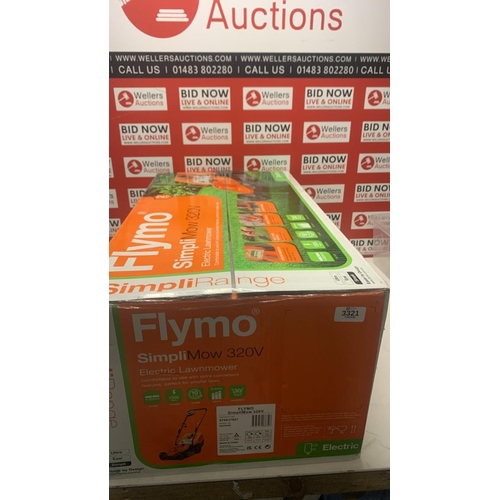 3321 - NEW FLYMO SIMPLIMOW 320V ELECTRIC LAWNMOWER