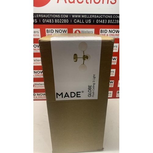 3323 - NEW MODE GLOBE FLUSH CEILING 3 LIGHT CEILING LIGHT FITTING