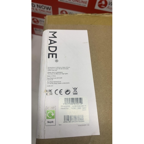 3323 - NEW MODE GLOBE FLUSH CEILING 3 LIGHT CEILING LIGHT FITTING