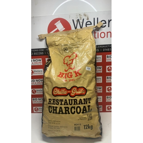 3328 - 12KG BAG OF BIG K RESTAURANT GRADE CHARCOAL