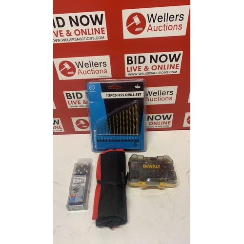 3347 - TOOL SET BUNDLE INCLUDING DEWALT DRILL BITS, PUNC & CHISEL SET