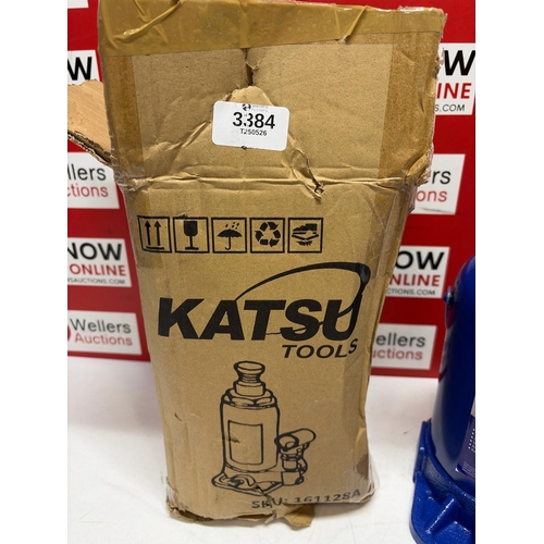 3384 - NEW KATSU TOOLS HYRAULIC BOTTLE JACK 20T