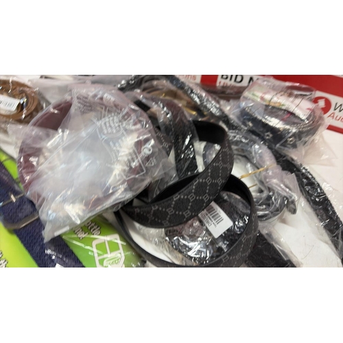 3409 - LARGE BAG OF NEW BELTS APPROX 15