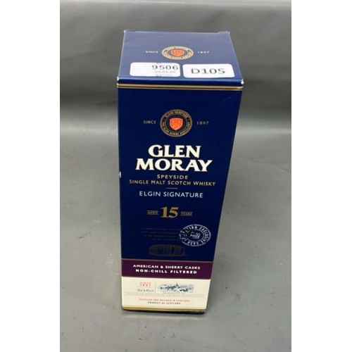 9506 - X1 GEKN MORAY SINGLE MALT SCOTCH WHISKY AGED 15 YEARS 1L