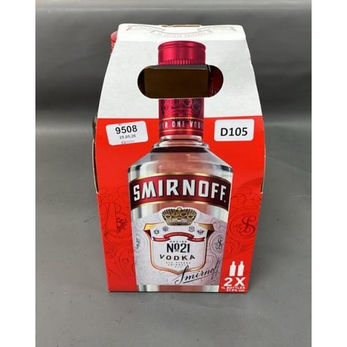 9508 - X1 TWIN PACK SMIRNOFF N021 VODKA (1X 1L)