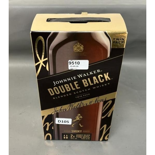 9510 - X1 TWIN PACK JOHNNIE WALKER DOUBLE BLACK BLENDED SCOTCH WHISKY (2X 1L)