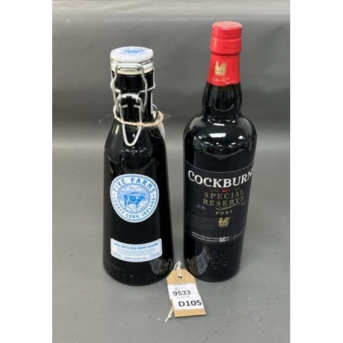 9533 - X2 INC. FIVE FARMS SINGLE BATCH IRISH CREMA LIQUEUR 700ML, COCKBURN'S SPECIAL RESERVE PORT WINE 75CL