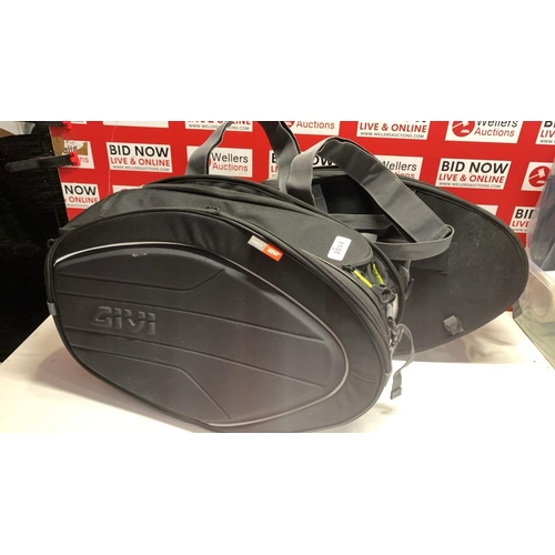1014 - PAIR OF PRE-OWNED GIVI MOTORCYLE OVER SADDLE PANIER BAGS