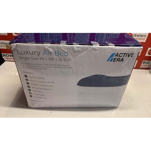 1021 - NEW ACTIVE ERA SINGLE LUXURY AIR BED WITH BUILT-IN PUMP