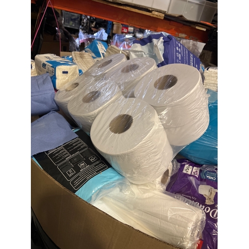 18 - PALLET OF MIXED TOILET ROLL, INCONTINENCE PAD AND MORE