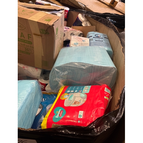 22 - PALLET OF MIXED TOILEY ROLL, INCONTINENCE PADS AND MORE