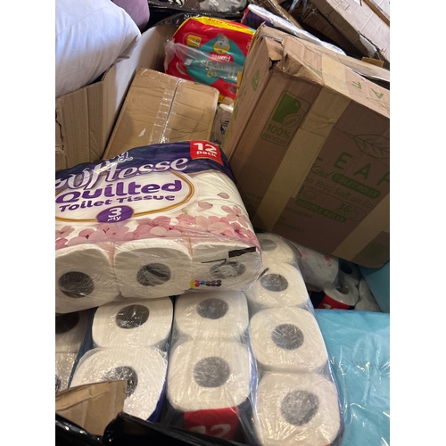 22 - PALLET OF MIXED TOILEY ROLL, INCONTINENCE PADS AND MORE