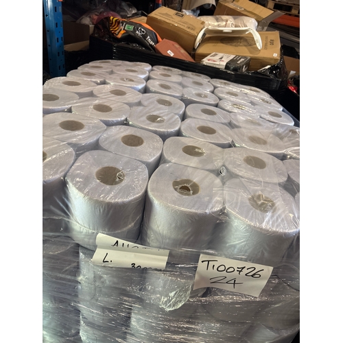 24 - PALLET OF APPROX 48 PACKS OF 6 BLUE ROLL