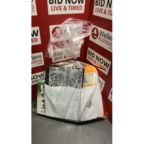48 - BAG OF MIXED NEW PHONE ITEMS INC SELFIE STICK