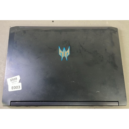 9508 - PREDATOR LAPTOP / HD REMOVED / 32GB RAM(DOES NOT POWER ON)
