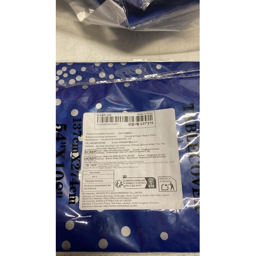3003 - BAG OF NEW PLASTIC TABLECOVERS 137CM X 274CM