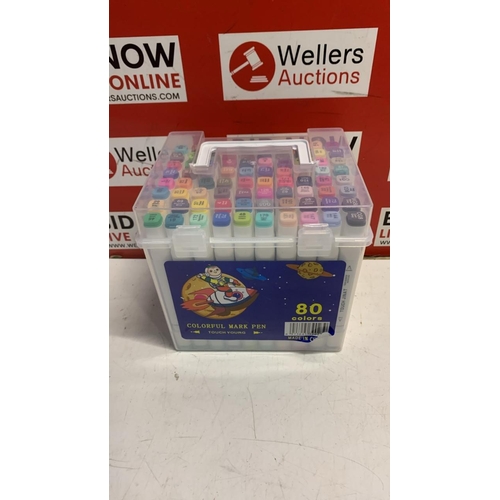 5052 - BOX OF 80 NEW COLOURFUL MARKERS