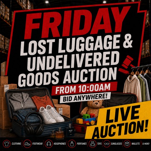 WELCOME TO OUR Live and on-line AUCTION!

*All goods are “sold as seen” and carry no guarantee or warranty.

*The descriptions and images are a guideline only.

*We do not guarantee that any item is complete with accessories or in full working order. The stock we are selling in the main is unclaimed property and retail returns.

*Please either come and view or submit a condition report.

For payment and collection terms please visit our important sale information.

Happy bidding!